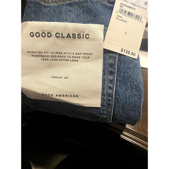 NWT Good American Classic Good Jeans Ankle Crop High Rise 00 / 24 Blue #3065 - Picture 9 of 14